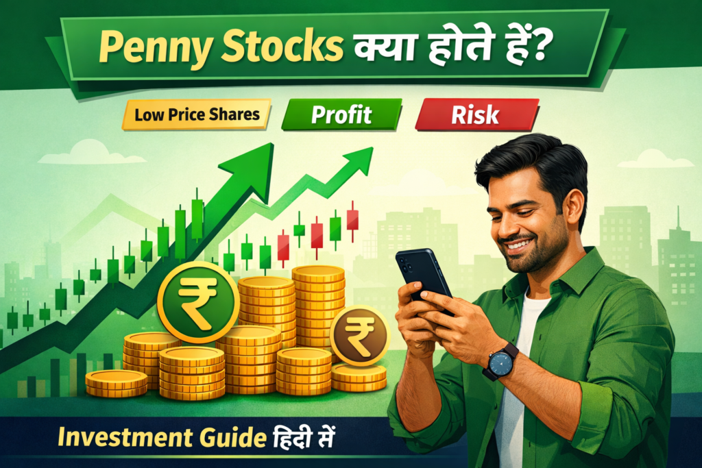 Penny Stocks क्या होते हैं? पूरी जानकारी, फायदे, नुकसान और उदाहरण (2026) Penny Stocks kya hote hai Hindi guide – penny stocks meaning, benefits, risks India