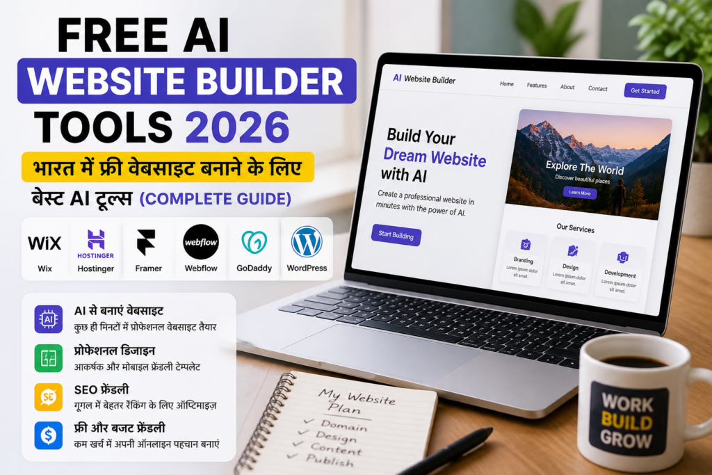 AI Website Builder tools से professional website कैसे बनाएं – Wix, WordPress, Hostinger guide 2026